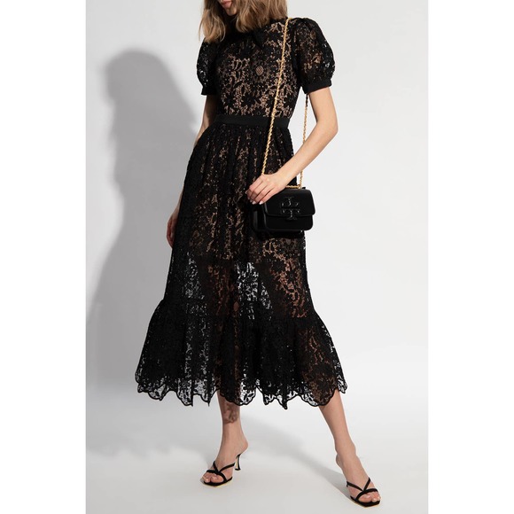 Self-Portrait - Puff-Sleeved Guipure-Lace Dress - Picture 3 of 11